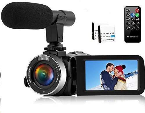 Camcorder Video Camera Full HD 1080P 30FPS 24.0MP Night Vision Camera for YouTube Video Camera Camcorders with Remote Control and Microphone