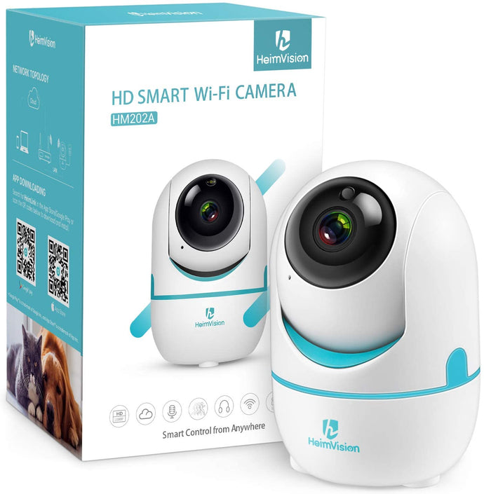 Heimvision HM202A Security Camera, 3MP 2K Surveillance WiFi Camera with Night Vision/PTZ/Two-Way Audio,2.4Ghz 2K Wireless Home Indoor IP Camera for Pet/Baby/Elder/Dog Camera Monitor, Cloud Storage