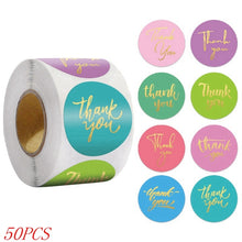 50-500pcs 1inch Blue Thank You Stickers For Envelope Sealing Labels Stationery Supplies Handmade Wedding Gift Decoration Sticker