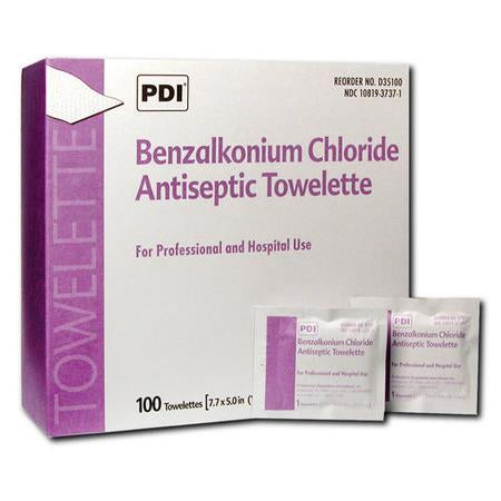 PDI BENZALKONIUM CHLORIDE WIPES PACK OF 100