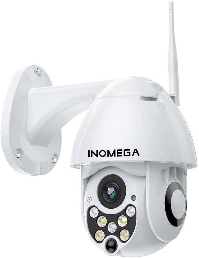 INQMEGA PTZ Camera Outdoor,1080P WiFi Security IP Camera,2.4G Pan Tilt Dome Camera,Motion Alerts,50ft Night Vision,Waterproof IP66,Surveillance IP Camera with Two Way Audio,Support Max 128GB SD Card