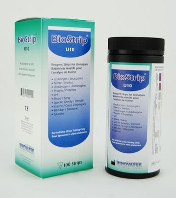 INNOVATEK URINALYSIS REAGENT STRIPS BIOSTRIP U10 PACK OF 100