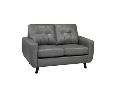 SBF Upholstery Fresno Collection Zurick Collection Leather Match Loveseat in Grey Free Delivery