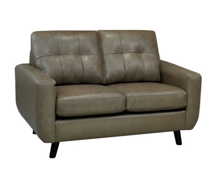 SBF Upholstery Fresno Collection Zurick Leather Loveseat Cobblestone Brown finish Free Delivery