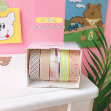 5Rolls/box Solid Color Washi Tape Set Decorative Masking Tape Cute Scrapbooking Adhesive Tape School Stationery Supplies