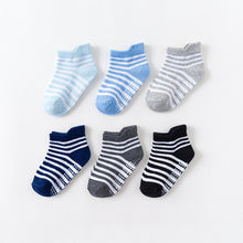 6 Pairs/lot 0 to 6 Yrs Cotton Children&#39;s Anti-slip Boat Socks For Boys Girl Low Cut Floor Kid Sock With Rubber Grips Four Season