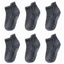 6 Pairs/lot 0 to 6 Yrs Cotton Children&#39;s Anti-slip Boat Socks For Boys Girl Low Cut Floor Kid Sock With Rubber Grips Four Season