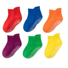 6 Pairs/lot 0 to 6 Yrs Cotton Children&#39;s Anti-slip Boat Socks For Boys Girl Low Cut Floor Kid Sock With Rubber Grips Four Season