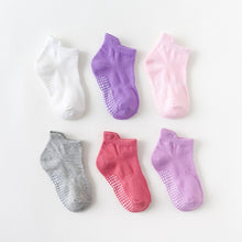 6 Pairs/lot 0 to 6 Yrs Cotton Children&#39;s Anti-slip Boat Socks For Boys Girl Low Cut Floor Kid Sock With Rubber Grips Four Season