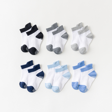 6 Pairs/lot 0 to 6 Yrs Cotton Children&#39;s Anti-slip Boat Socks For Boys Girl Low Cut Floor Kid Sock With Rubber Grips Four Season