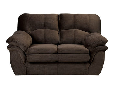 SBF Upholstery Chandler collection, pillow top arms fabric loveseat in Avery Brown finish Free Delivery