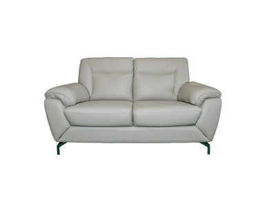 Kwality Bazzo Brazillian Leather Loveseat in light grey Free Delivery