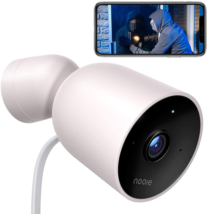 Nooie Outdoor Security Camera, WiFi IP Camera with FHD 1080P, Home Surveillance Bullet Camera with Night Vision, IP66 Waterproof, 2-Way Audio, Motion Detection, Activity Alert, Deterrent Alarm - Works with Alexa - DeliverMyCart.com
