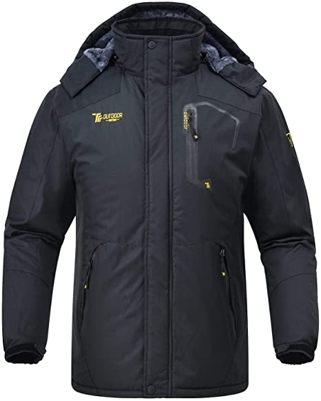 Rdruko Men's Outdoor Ski Snow Jacket Waterproof Fleece Mountain Hooded Rain Coat - DeliverMyCart.com