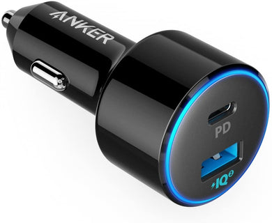 USB C Car Charger, Anker 49.5W PowerDrive Speed+ 2 Car Adapter with One 30W PD Port for MacBook Pro/Air 2018, iPad Pro, iPhone Xs/Max/XR/X/8, S10/S9, and One 19.5W Fast Charge Port for S8 and More