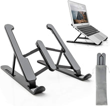 Laptop Holder Foldable Laptop Stand Portable Computer Laptop Desk Adjustable ABS 6-Level Angle Adjustable Height Laptop Table