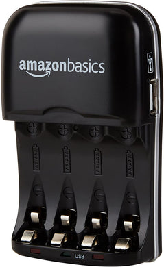 AmazonBasics Ni-MH AA & AAA Battery Charger With USB Port for Rechargeable Batteries