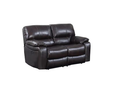 Kwality Doris power reclining leather loveseat in chocolate brown Free Delivery
