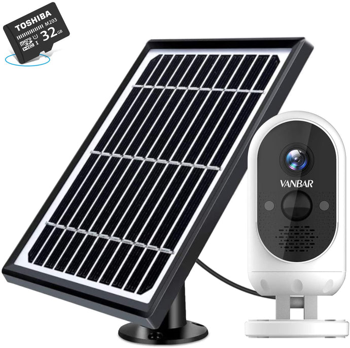 VANBAR Outdoor Security Camera Wireless,Solar Powered Camera 10500mAh Battery With FHD 1080P, WiFi Home Surveillance Cam with Night Vision, Instant Alerts, Motion Detection,Two-Way Audio (32GB Card Included) - DeliverMyCart.com