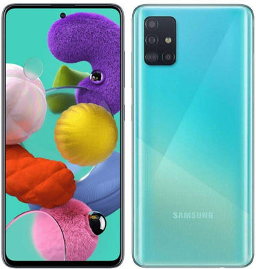 Samsung Galaxy A51 (SM-A515F/DS) Dual SIM 128GB,4GB RAM GSM Factory Unlocked (Blue)
