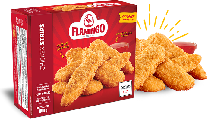 FLAMNGO CHICKEN BREAST STRIP COOKED PACK OF 2X2 KG