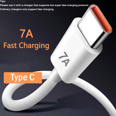 7A USB Type C Super-Fast Charge Cable USB Fast Charing Data Cord