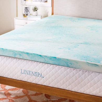 LINENSPA 3 Inch Gel Swirl Memory Foam Topper - Twin