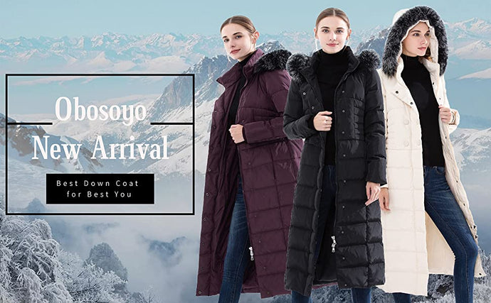 Obosoyo Women's Hooded Down Coat Thickened Long Down Jacket Maxi Down Parka Puffer Coat - DeliverMyCart.com