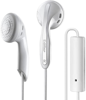 Edifier P180 Headphones with Mic and Inline Control - Stereo Earbud Earphone Earpod Headphone with Microphone and Remote for iOS and Android Smart Phones - White