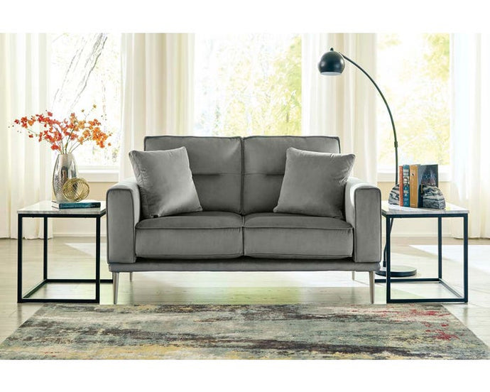 Signature Design by Ashley Macleary Series Loveseat in Steel Grey Free Delivery
