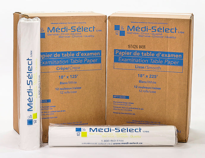 MEDI SELECT PAPIER DE TABLE D' EXAMEN EXAMINATION TABLE PAPER PACK OF 12