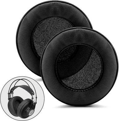 Brainwavz XL Large Replacement Memory Foam Earpads - Suitable for Many Other Large Over The Ear Headphones - Sennheiser, AKG, HifiMan, ATH, Philips, Fostex, Sony (Black Pleather)