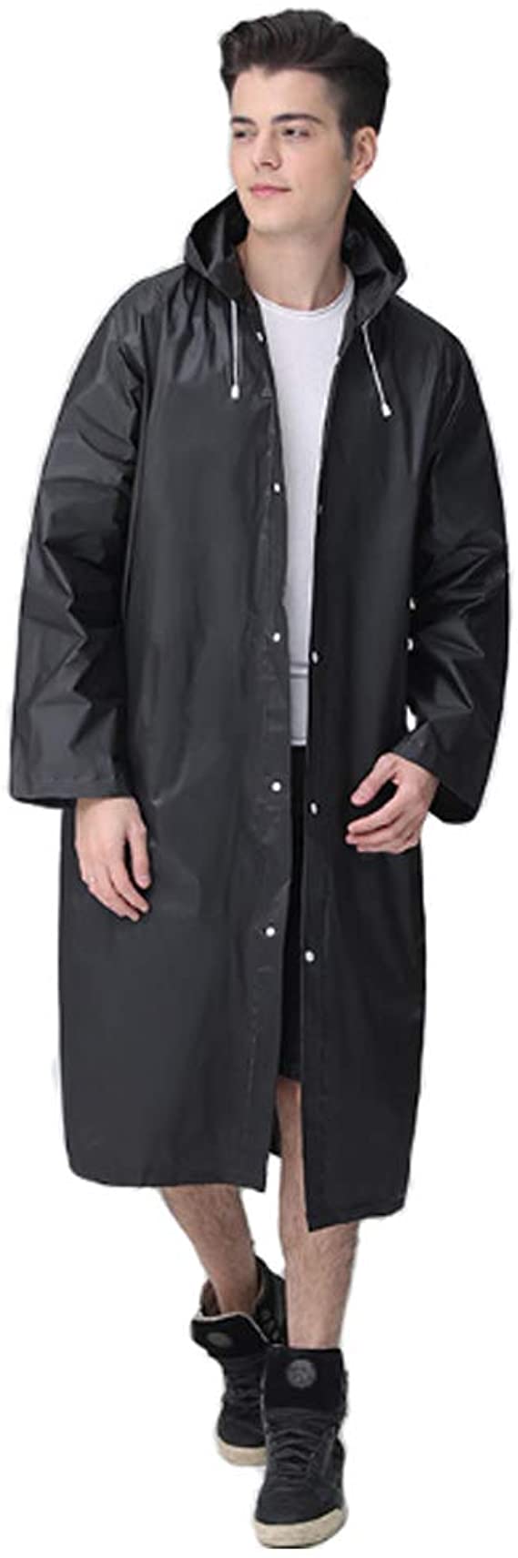 Ocean Waterproof Raincoat for Adults, Reusable EVA Poncho Rainwear for Unisex