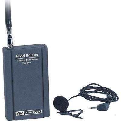 Amplivox Sound Systems Amplivox S1601 UHF Wireless Headset/Lapel Microphone with 16-CH Kit Receiver