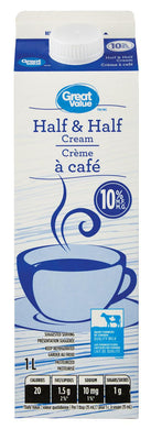 WHOLEFARM  CREAMER HALF & HALF ESL CANADA PACK OF 12X1 LITER