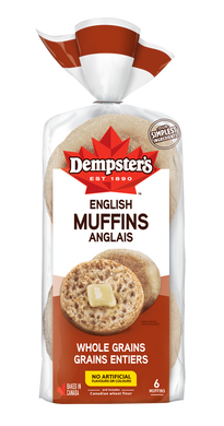 Dempster’s English muffins, whole grain PACK OF 6