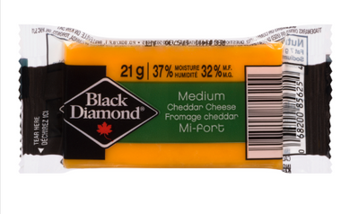 BLACK DIAMOND CHEESE CHEDDAR MEDIUM INDIVIDUALS PACK OF 100 (2.1KG)