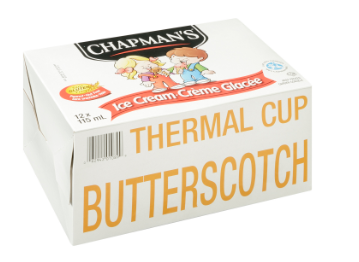 CHAPMAN'S ICE CREAM BUTTERSCOTCH SUNDAE CUP PACK OF 24X115 ML