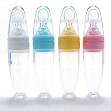 Baby Feeding Spoon Bottle Silicone Food Supplement Children Rice Paste Cute Soft Non-slip for Boy Girl Kid Food Container