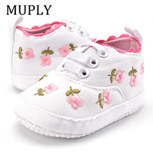 Baby Girl Shoes White Lace Floral Embroidered Soft Shoes Prewalker Walking Toddler Kids Shoes First Walker free shipping