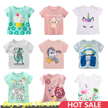 Boys Dinosaur T-shirts Cartoon Printed Girls Tees Children Tops Short-sleeve Clothes for Summer Kids Outfits