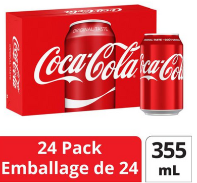 SODA COKE CLASSIC CANS PACK OF 24