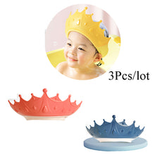 Crown Adjustable Baby Shower Cap Shampoo Bath Wash Hair Shield Hat Protect Children Waterproof Prevent Water Into Ear for Kids