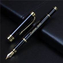 Golden text custom engraved Fountain Pen Office school commemorate gift full metal pen Student writing stationery