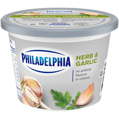 PHILA CHEESE CREAM HERB/GRLC PTNS PACK OF 200X18 GRAMS