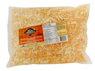 BLACK DIAMOND CHEESE SHREDDED BLEND JACK/CHEDDAR PACK OF 2X2.5 KG