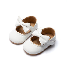 KIDSUN Baby Casual Shoes Infant Toddler Bowknot Non-slip Rubber Soft-Sole Flat PU First Walker Newborn Bow Decor Mary Janes