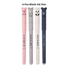 Kawaii Erasable Gel Pen Set Cartoon Animals Cute Cat Erasable Pen Erasable Refill Rod Washable Handle Pen Grip School Stationery