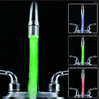 LED Water Faucet Stream Light Kitchen Bathroom Shower Tap Faucet Nozzle Head 7 Color Change Temperature Sensor Light Faucet led