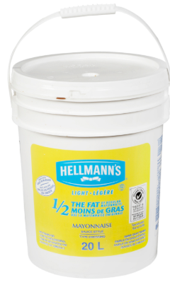 HELLMAN'S MAYONNAISE 1/2 FAT GLUTEN FREE PACK OF 1 (20L)